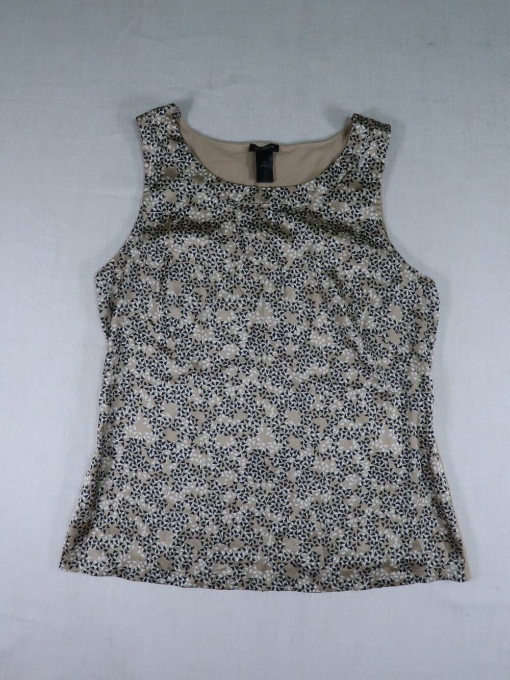 Ann Taylor Geometric Print Sleeveless Blouse Medium Y2K Business Casual